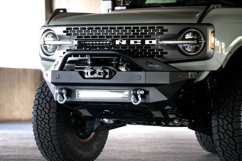 DV8 Offroad 2021+ Ford Bronco Modular Front Bumper Winch Capable w/ Auxiliary Light Mounts - FBBR-02