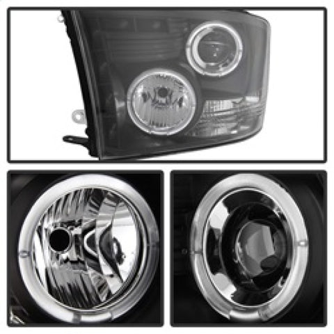 Spyder Dodge Ram 1500 09-14 10-14 Projector Headlights Halogen- LED Halo LED - Blk PRO-YD-DR09-HL-BK - 5010032