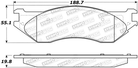 StopTech Sport Brake Pads w/Shims and Hardware - Front - 309.07021