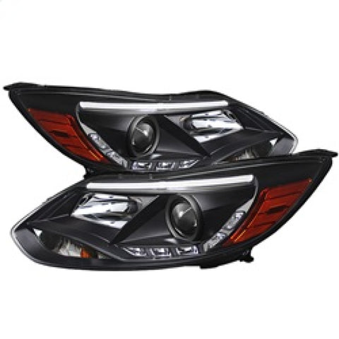 Spyder Ford Focus 12-14 Projector Headlights Halogen Model Only - DRL Black PRO-YD-FF12-DRL-BK - 5072832