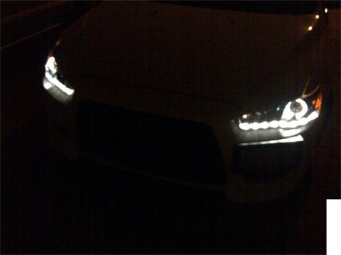 Spyder Mitsubishi Lancer/EVO-10 08-14 Projector Xenon/HID- LED Halo DRL Blk PRO-YD-ML08-HID-DRL-BK - 5042231