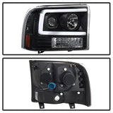 Spyder 99-04 Ford F250 Super Duty Projector Headlights - Light Bar - Black PRO-YD-FF25099V2-LB-BK - 5084491