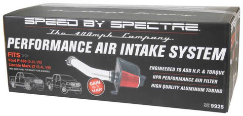 Spectre 04-08 Ford F150 V8-5.4L F/I Air Intake Kit - Clear Anodized w/Red Filter - 9925