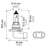 Hella Bulb 9006 12V 55W P22D T4 +50 - 9006P50