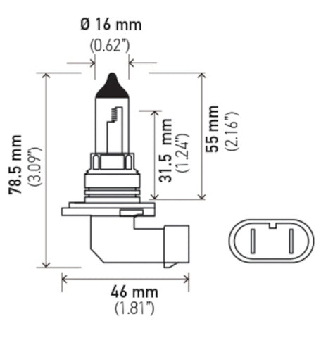 Hella Bulb 9006 12V 55W P22D T4 +50 - 9006P50