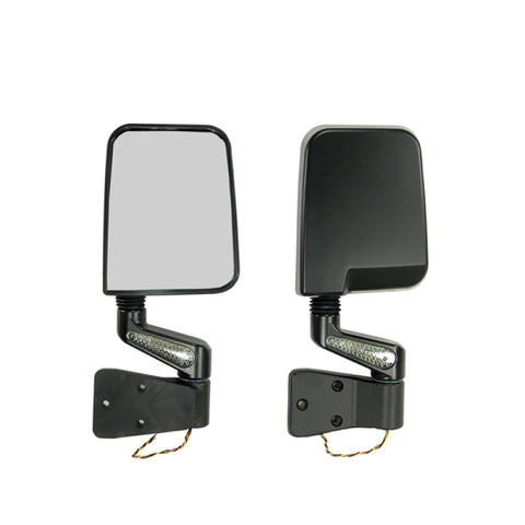 Rugged Ridge 87-02 Jeep Wrangler YJ/TJ Black Door Mirror Kit w/ LED Turn Signals - 11015.01