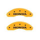 MGP 4 Caliper Covers Engraved Front & Rear Honda Yellow finish black ch - 20205SHONYL