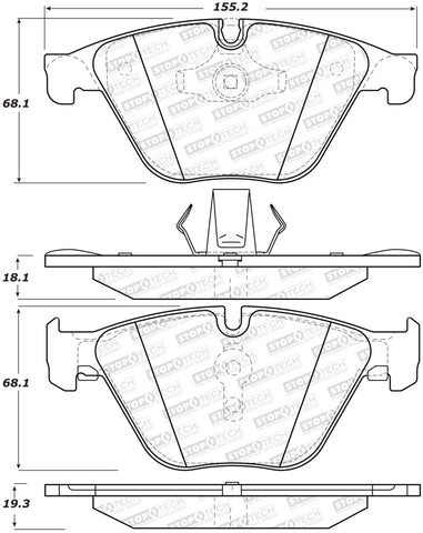 StopTech Street Brake Pads - Front - 308.15050