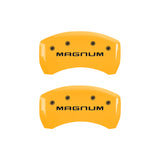 MGP 4 Caliper Covers Engraved Front & Rear Magnum Yellow Finish Black Char 2006 Dodge Charger - 12005SMGMYL