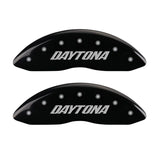 MGP 4 Caliper Covers Engraved Front & Rear Daytona Black finish silver ch - 12162SDAYBK