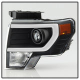 xTune Ford F150 Projector Headlights - Light Bar DRL - Black PRO-JH-FF15009-LBDRL-BK - 9037252