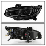 Spyder Honda Civic 16- 2DR/4DR/Hatchback Projector Headlights - Black PRO-YD-HC16SI-SEQGR-BK - 5087867