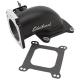 Edelbrock Low Profile Intake Elbow 90mm Throttle Body to Square-Bore Flange Black Finish - 38483