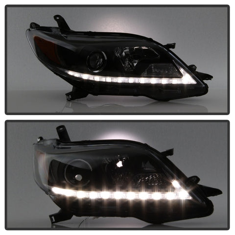 Spyder Toyota Sienna 2011-2014  Projector Headlights - DRL LED - Black PRO-YD-TSEN11-DRL-BK - 5083982