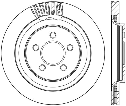 StopTech Cross Drilled Sport Brake Rotor - 2015 Ford Mustang - Rear Left - 128.61109L