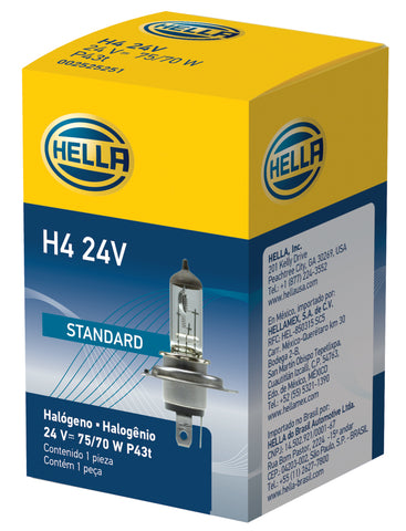 Hella H4 24V 75/70W P43t T4.625 Halogen Bulb (Min Order Qty 10) - H4 24V