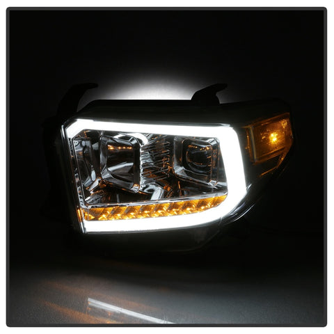 xTune 14-17 Toyota Tundra DRL LED Light Bar Projector Headlights - Chrome (PRO-JH-TTU14-LB-C) - 9043048