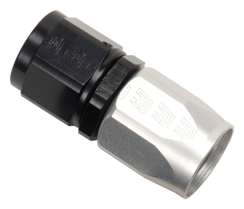 Russell Performance -8 AN Black/Silver Straight Full Flow Hose End - 610033