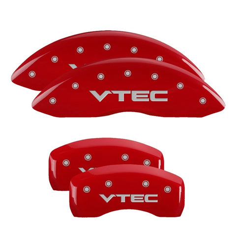 MGP 4 Caliper Covers Engraved Front & Rear Vtech Red finish silver ch - 39007SVTCRD