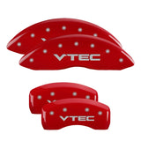 MGP 4 Caliper Covers Engraved Front & Rear Vtech Red finish silver ch - 20139SVTCRD