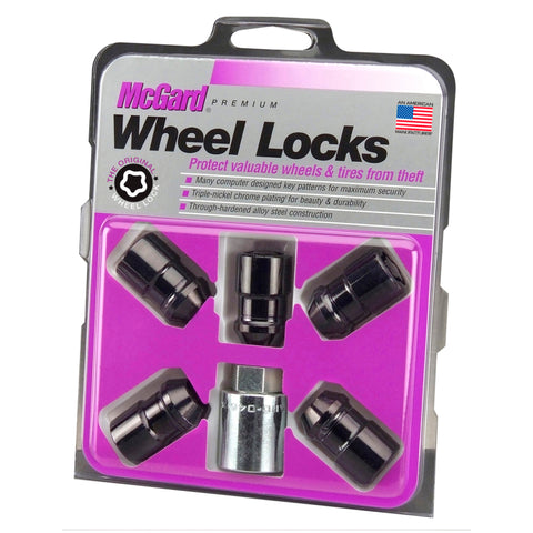 McGard Wheel Lock Nut Set - 5pk. (Cone Seat) M12X1.5 / 3/4 Hex / 1.46in. Length - Black - 24526