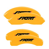 MGP 4 Caliper Covers Engraved Front & Rear Edge Yellow finish black ch - 10119SEDGYL