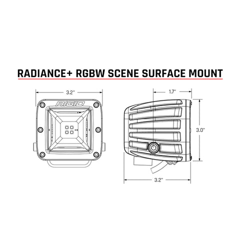 Rigid Industries Radiance+ Scene RGBW Surface Mount - Pair - 682053