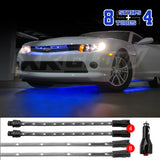 XK Glow Single Color XKGLOW UnderglowLED Accent Light Car/Truck Kit Blue - 8x24In Tube + 4x8In Strip - XK041005-B