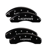 MGP 4 Caliper Covers Engraved Front & Rear MOPAR Black finish silver ch - 32014SMOPBK