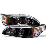 Spyder Ford Mustang 94-98 1PC Projector LED Halo Amber Reflctr LED Blk Low H3 PRO-YD-FM94-1PC-AM-BK - 5010391