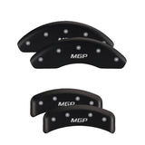 MGP 4 Caliper Covers Engraved Front & Rear Block/Challenger Black finish silver ch - 12162SCLBBK