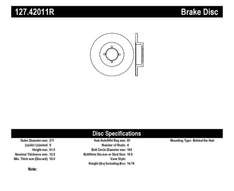 StopTech Slotted & Drilled Sport Brake Rotor - 127.42011R