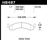 Hawk 2001 Ram 2500 Pick HPS Street Rear Brake Pads - HB487F.733