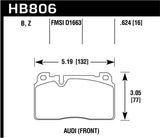 Hawk 16-17 Audi A6 HPS 5.0 Front Brake Pads - HB806B.624