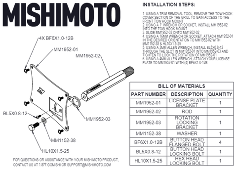 Mishimoto 2023+ Nissan Z License Plate Relocation Kit - MMLP-Z-23