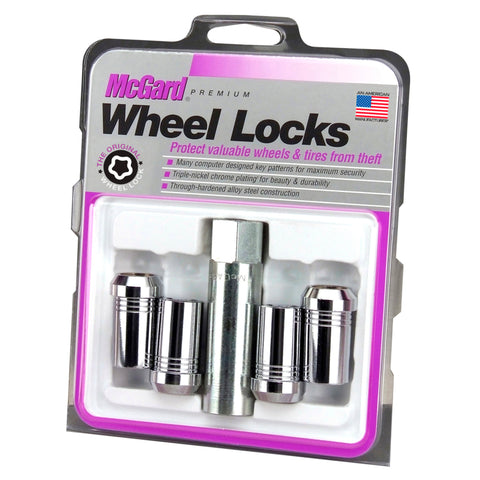 McGard Wheel Lock Nut Set - 4pk. (Tuner / Cone Seat) 1/2-20 / 13/16 Hex / 1.60in. Length - Chrome - 25240