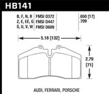 Hawk Audi/Porsche Rear AND ST-40 HPS Street Brake Pads - HB141F.650