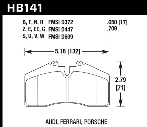 Hawk DTC-80 91-94 Porsche 911 Rear / 94-98 Porsche 911 Front / 86-91 Porsche 928 - HB141Q.650