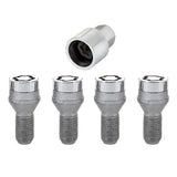 McGard Wheel Lock Bolt Set - 4pk. (Cone Seat) M12X1.5 / 21mm Hex / 18.2mm Shank Length - Chrome - 27100