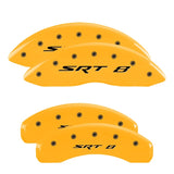 MGP 4 Caliper Covers Engraved Front & Rear Srt8 Yellow Finish Black Char 2006 Jeep Commander - 42002SSR8YL