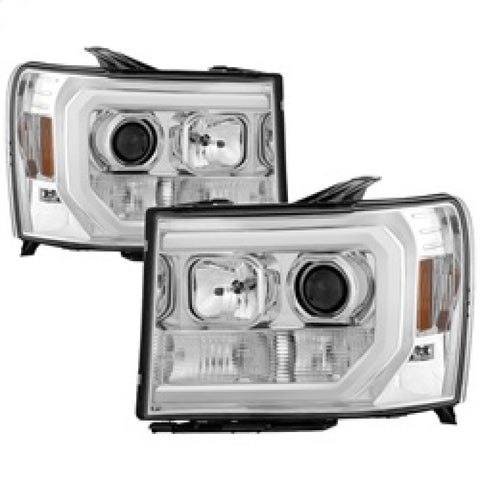 Spyder GMC Sierra 1500/2500/3500 07-13 V2 Projector Headlights - Chrome PRO-YD-GS07V2-LBDRL-C - 5083647