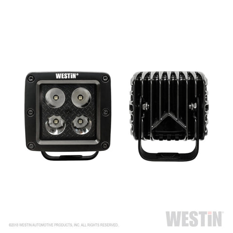 Westin HyperQ LED Auxiliary Lights 3in x 3in cube 20w Flood - Black - 09-12205B-PR