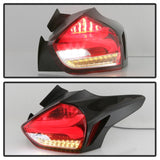 Spyder 15-17 Ford Focus Hatch LED Tail Lights w/Indicator/Reverse - Red Clr (ALT-YD-FF155D-LED-RC) - 5085726