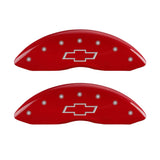 MGP 4 Caliper Covers Engraved Front & Rear Bowtie Red finish silver ch - 14215SBOWRD