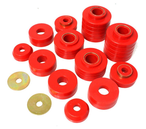 Energy Suspension 80-98 Ford F250/F350 / 80-92 Ford F100/F150 / 85-98 Ford F450 Red Body Mount Set - 4.4107R