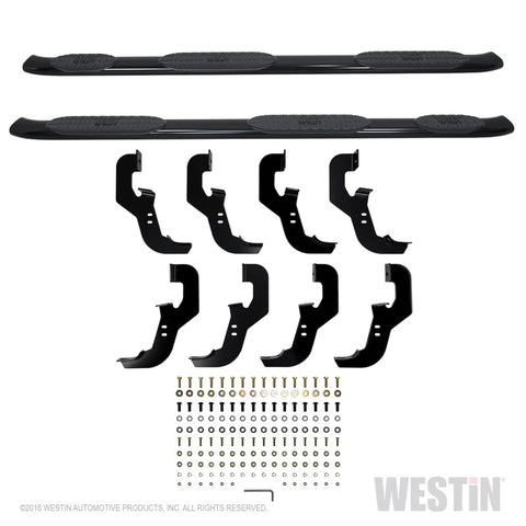 Westin 2019 Chevrolet Silverado Crew Cab w/ 6.5ft Bed PRO TRAXX 5 W2W Oval Nerf Step Bars - Black - 21-534695