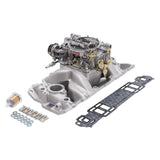 Edelbrock Manifold And Carb Kit Performer Air-Gap Small Block Chevrolet 1957-1986 Natural Finish - 2020