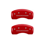 MGP 4 Caliper Covers Engraved Front & Rear With out stripes/Dodge Red finish silver ch - 12198SDD4RD