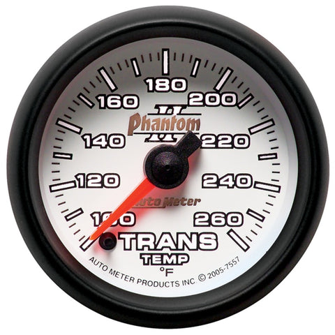 Autometer Phantom II 52mm Full Sweep Electronic 100-260 Deg F Transmission Temperature Gauge - 7557