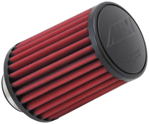 AEM Dryflow Air Filter - Round Tapered - 2.75in Flange ID x 5.5in Base OD x 4.75in Top OD x 7.5in H - 21-2157DK